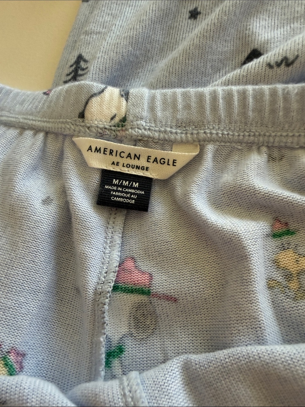 American Eagle Outfitters Light Blue Snoopy Print Pajama Set Sz M. Box1 - Picture 6 of 8